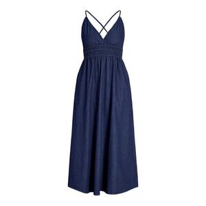 JJXX Womens/Ladies Chambray Fitted Maxi Dress / Dark Blue